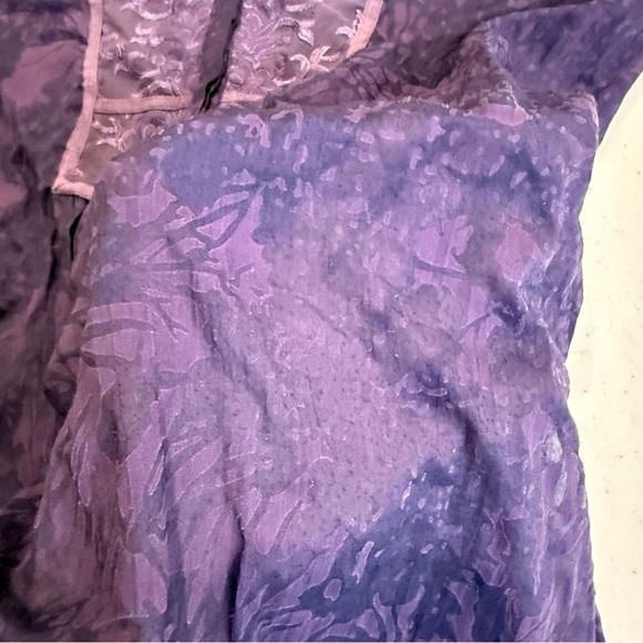 Coldwater Creek Lacy Crinkle Tunic Button Up Purple Blouse Women’s Size Medium - Picture 4 of 14